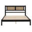 Lit plateforme double en bois avec tête de lit et tables de chevet en rotin naturel-800513769-800513687