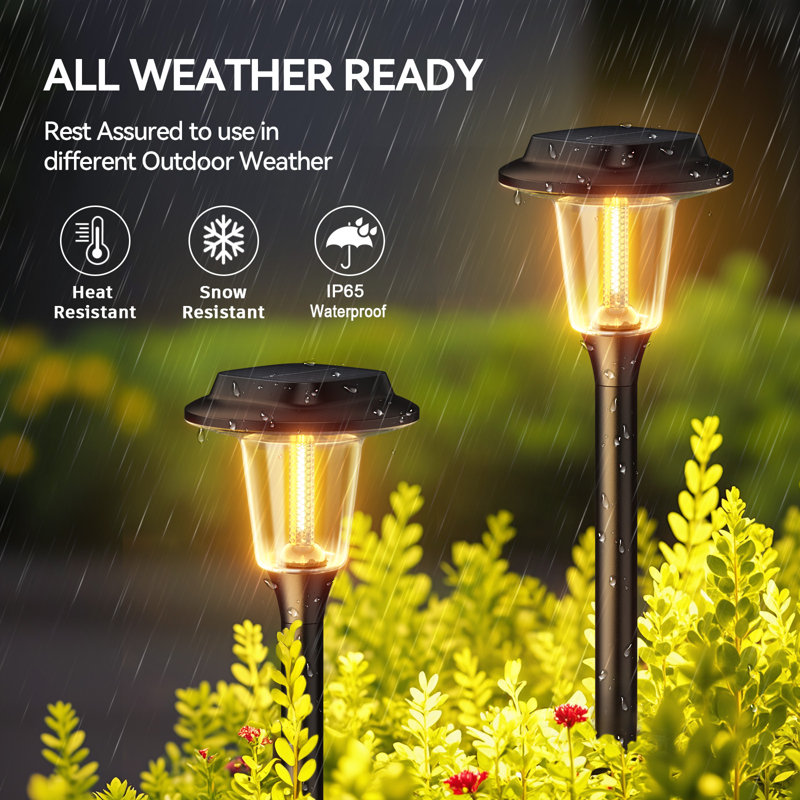 Solar Pathway Lights Outdoor, Modern Brighter Solar Powered Landscape Path Lights, Ip65 Waterproof Outdoor Solar Garden Lights For Yard Patio Driveway Walkway Lawn Sidewalk Decorative