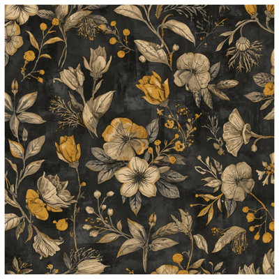 Vintage Floral Illustration Quilted Bedspread All Sizes