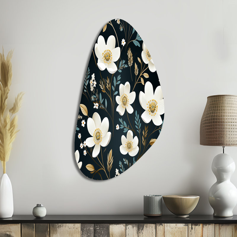 Hackman - Décoration murale irrégulière en métal à motif floral d'automne, H 39 po x l 21 po