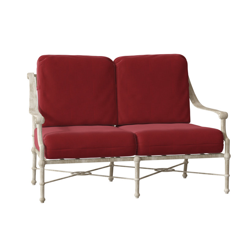Causeuse large de 55 po avec coussins Delphi, Noir texturé, Denver Scarlett Sunbrella®