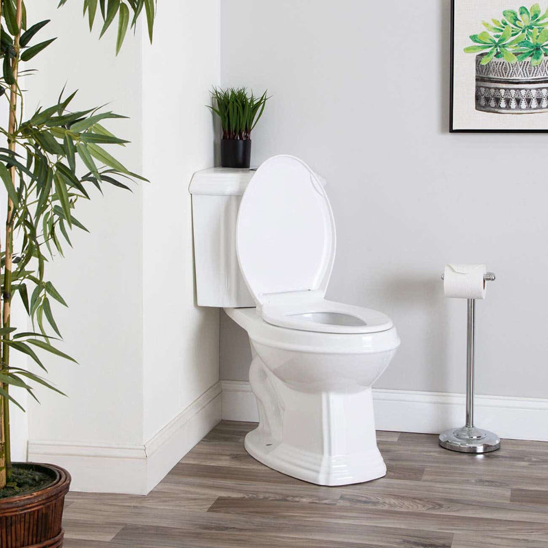 Chevington 1 Gallons GPF Elongated Chair Height Corner Toilet (Seat Included)