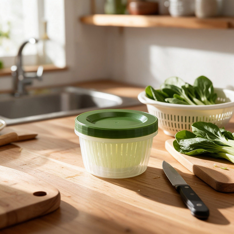 Boîtes de conservation des aliments avec panier, petit contenant à fruits et légumes, réfrigérateur, gingembre, ail, piment, boîte de préparation empilable en plastique avec