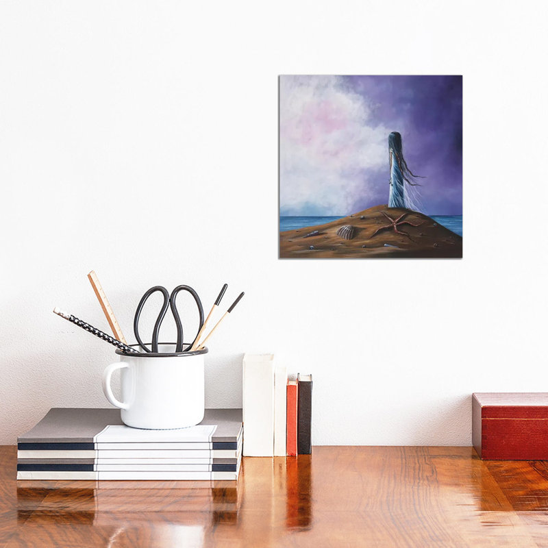 Sea Fairy by Moonlight Art Parlour - Painting on Canvas, Wrapped Canvas, 30.48 cm H x 30.48 cm W