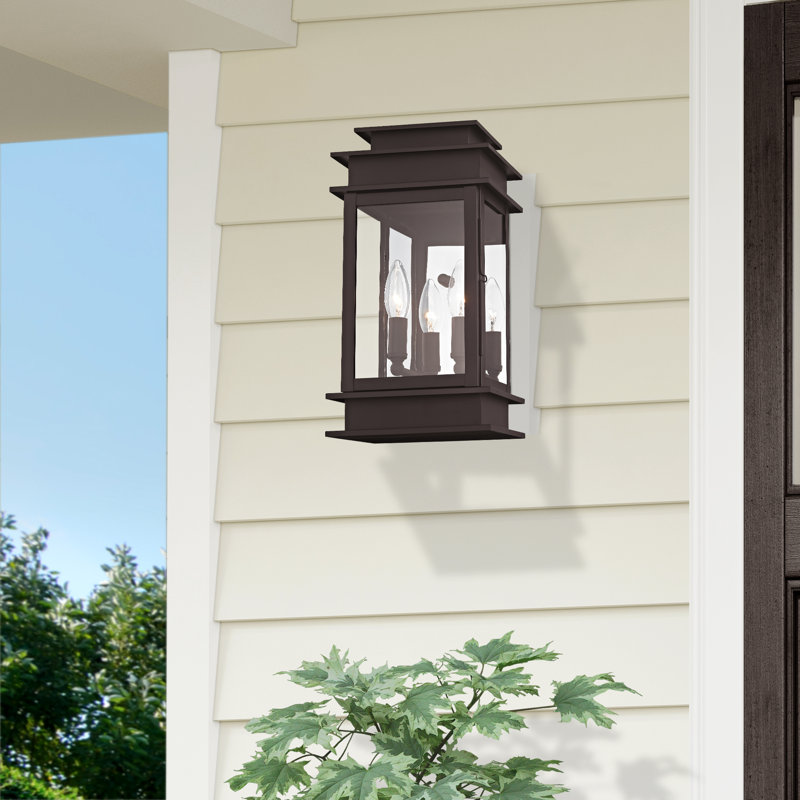 North Point 2 - Bulb Outdoor Wall Lantern, Bronze, 14" H x 7.5" W x 5.75" D