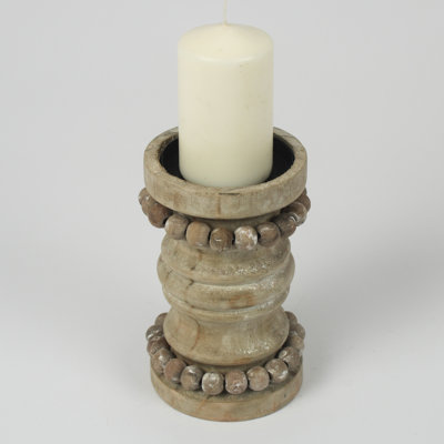 Wood Tabletop Candlestick