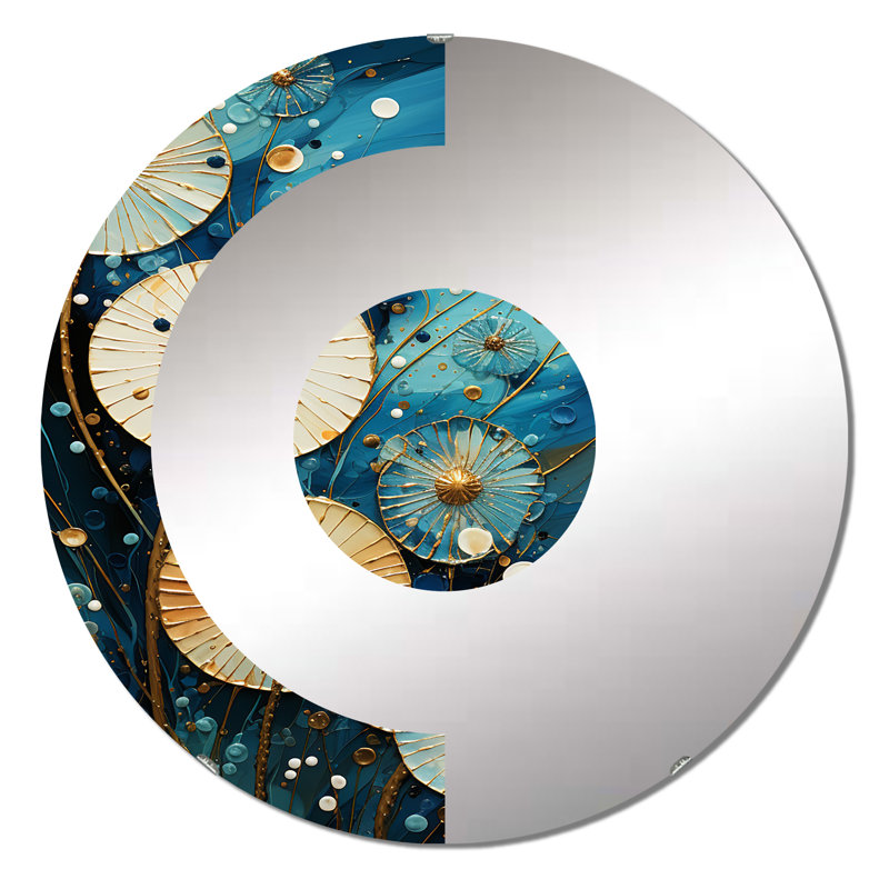 Vasfi - Miroir mural demi-cercle, 23,6 po x 23,6 po