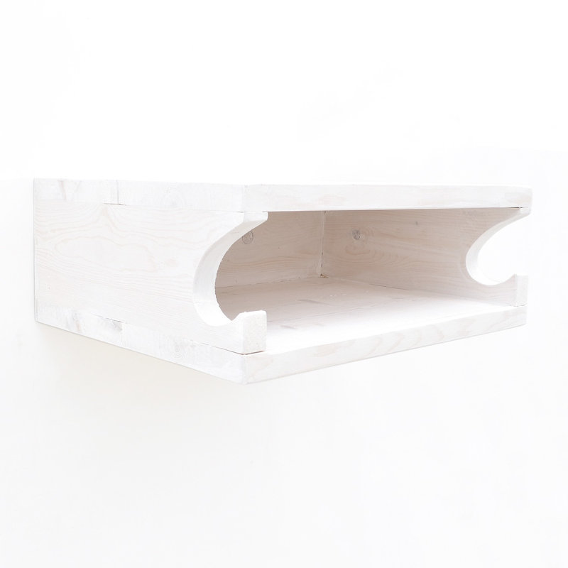 Tablette décorative en bois d'épinette Kinsey, Blanc