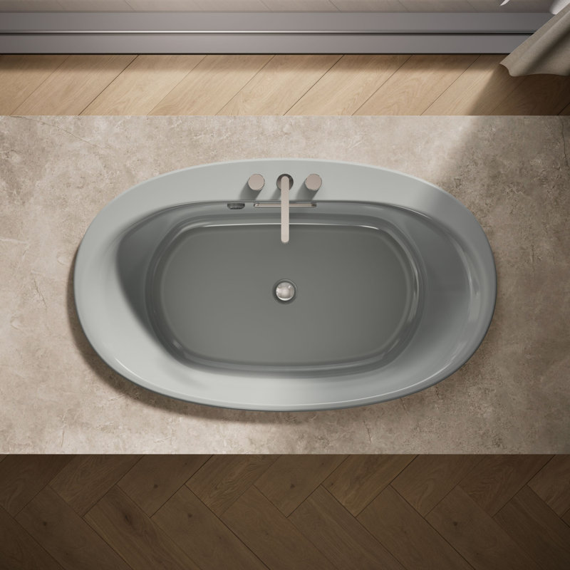 Baignoire encastrée ovale avec surface chauffante, Gris glacial