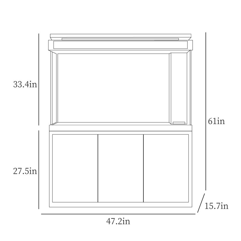 Haset, 95 Gallon (61" H x 47.2" W x 15.7" D)