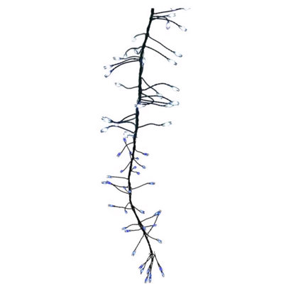  Grande grappe de DEL à DEL bleu / blanc pur 250 lumières de Noël 10 pi