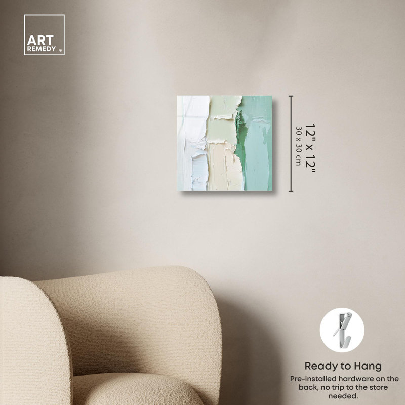 «Minted Horizon II», reproduction d'art acrylique sur toile par Art Remedy, H 12 po x l 12 po