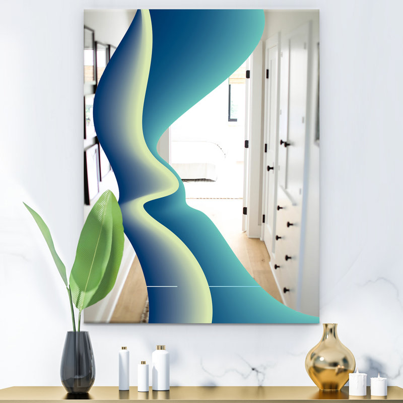 Nebulous Waves 9 Wall Mirror, 24" H x 32" W