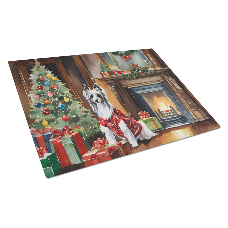 Grande planche à découper en verre pour Noël