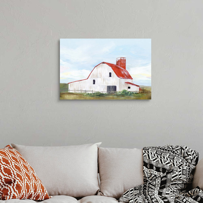 Reproduction d’art sur toile, "Red Barn II" par Isabelle Z, Toile tendue, H 20 po x l 30 po x P 1,25 po