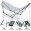 Support de hamac réglable, hamac de camping pliable et support, support de hamac double de luxe d'une capacité de 650 lb pour 2 personnes, assemblage facile, antidérapant et silencieux-1937318500