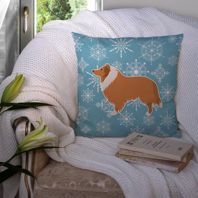 Coussin intérieur/extérieur en flocons d’hiver