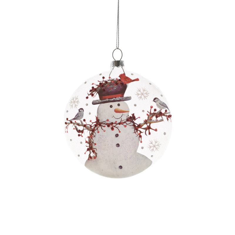 Ornement transparent en forme de boule plate suspendue (paquet de 3)