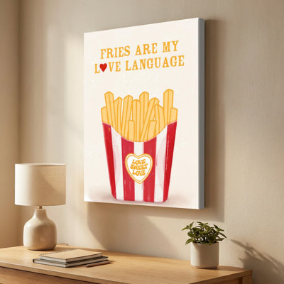 Art mural sur toile, "Fries in a red"