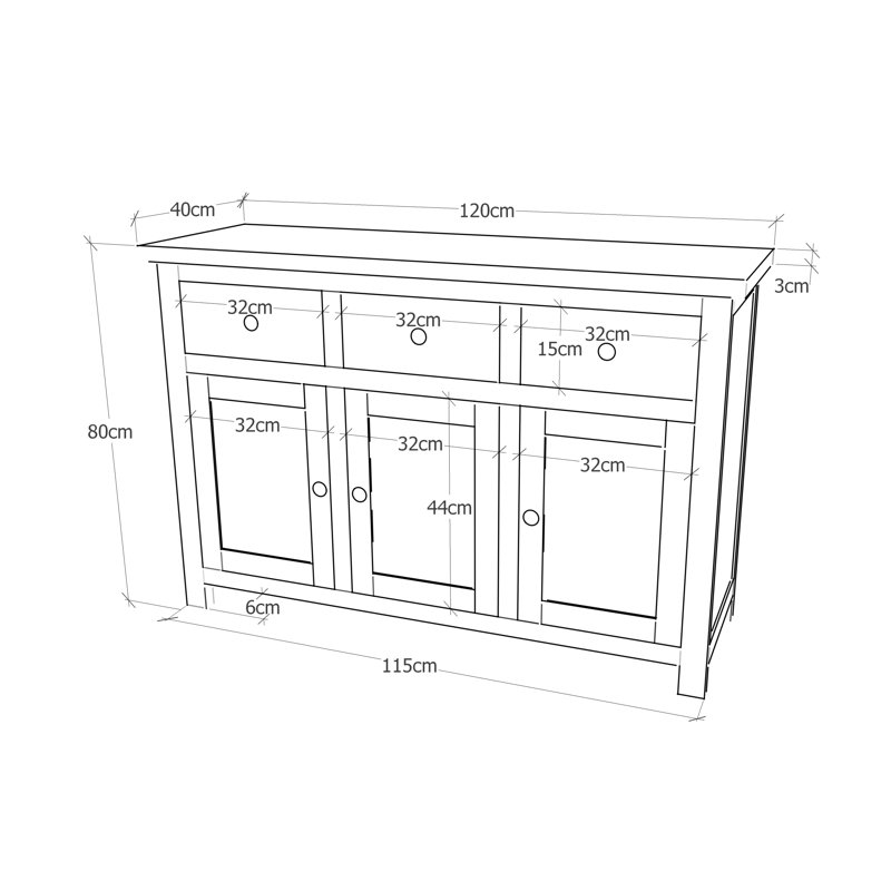 Dow 120cm Sideboard