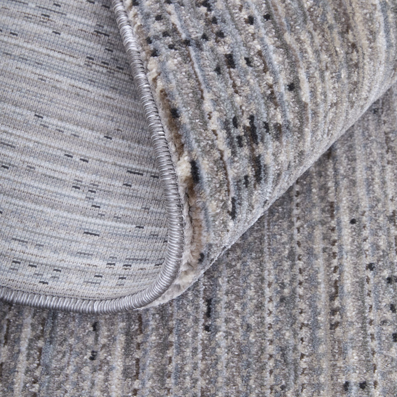 Tapis Esser moderne uni, tapis d'appoint, Rectangle 5 pi x 7 pi 6 po, Gris / ivoire / taupe