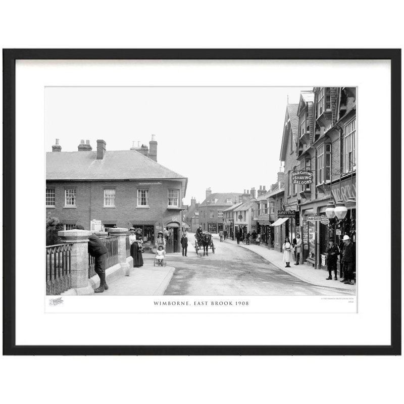 Wimborne, East Brook 1908 by Francis Frith - Single Picture Frame Print, 45cm H x 60cm W x 2.3cm D