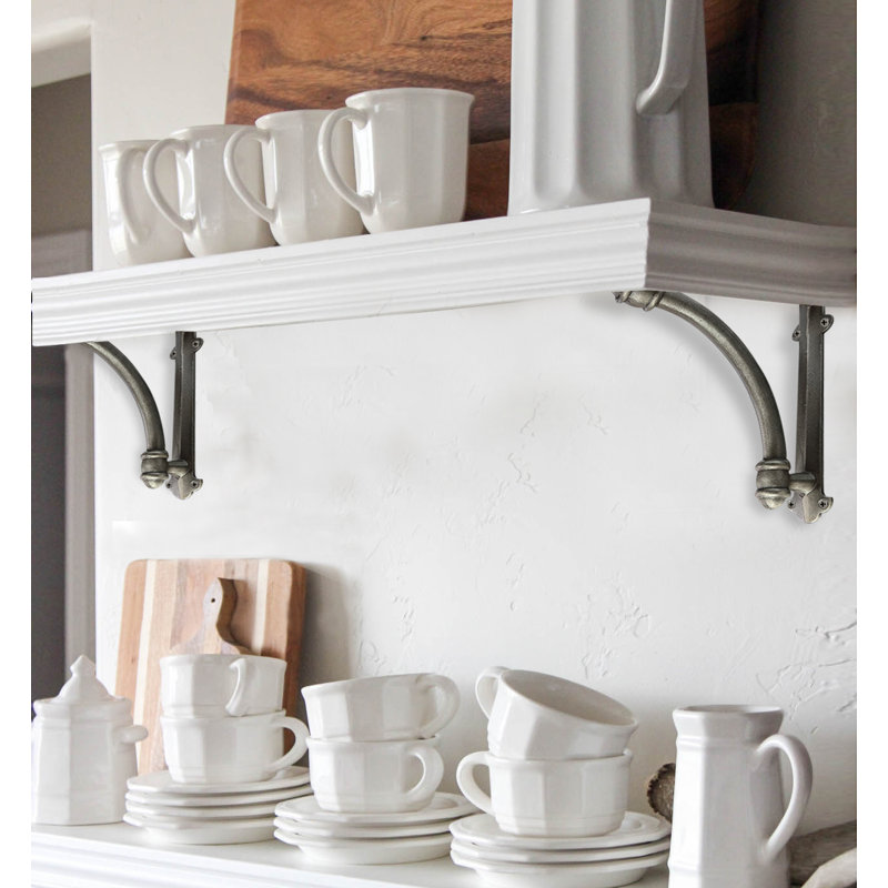 Silber Half Round Shelf Bracket, Antique Metal