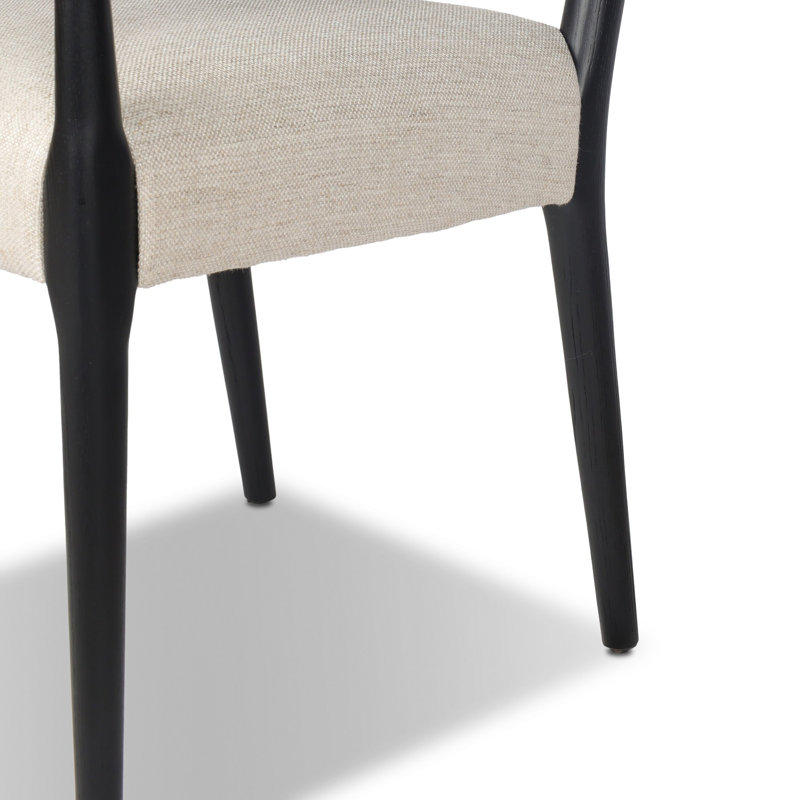 Rothler Dining Armchair-Alcala Wheat, Essence Natural, Black Brushed Ash