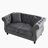 Gurnsey Velvet 2-Seater Sofa with Rolled Arms & Pillows-122914541-122914542
