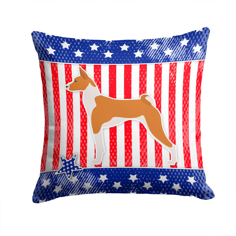 Coussin décoratif intérieur/extérieur neutre patriotique, H 14 po x l 14 po x P 3 po