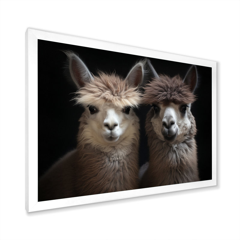 Deux Alcapas gracieux gardiens I - impression, Cadre photo blanc, H 12 po x l 20 po x P 1 po