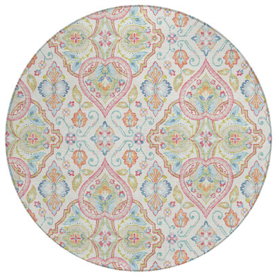 Machine Washable Indoor/Outdoor Husby ACN2207 Bohemian Rug