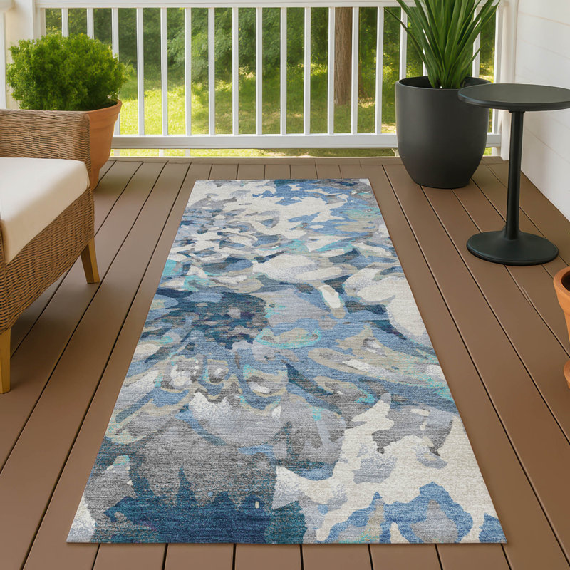 Tapis floral intérieur / extérieur lavable à la machine Chantille ACN2340, Tapis de couloir 2 pi 3 po x 7 pi 6 po
