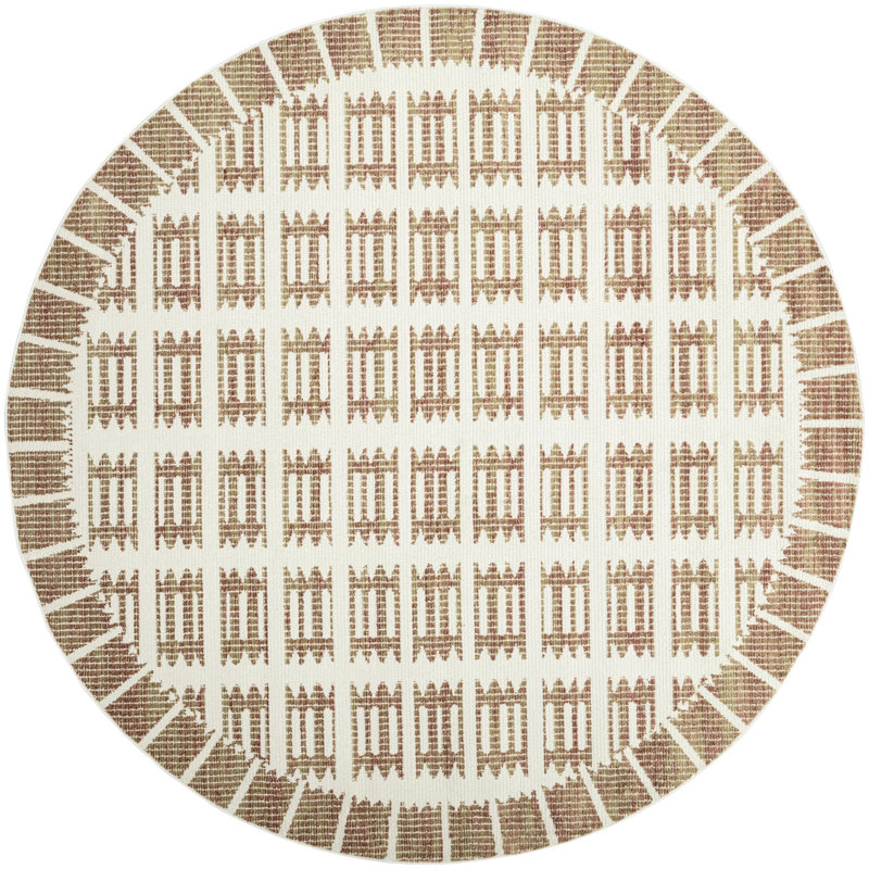 Marilo Power Loom Polyester Area Rug, Round 5'