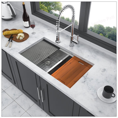 Double Bowl Undermount Kitchen Sink- 33x19 Stainless Steel 16 Gauge with Two 10 Deep Basins for Modern Farmhouse Style