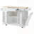 Fluted Kitchen Island With Trash Can Storage, Power Outlet, And Rolling Wheels For Enhanced Mobility And Organization-721828037