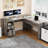 Swapan 56'' Lift Top L-Shaped Desk with Drawers and Power Outlets, Executive Desk-1943343505