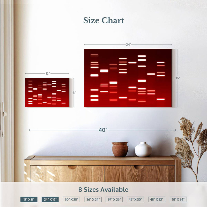Keiri DNA Red, 16" H x 24" W