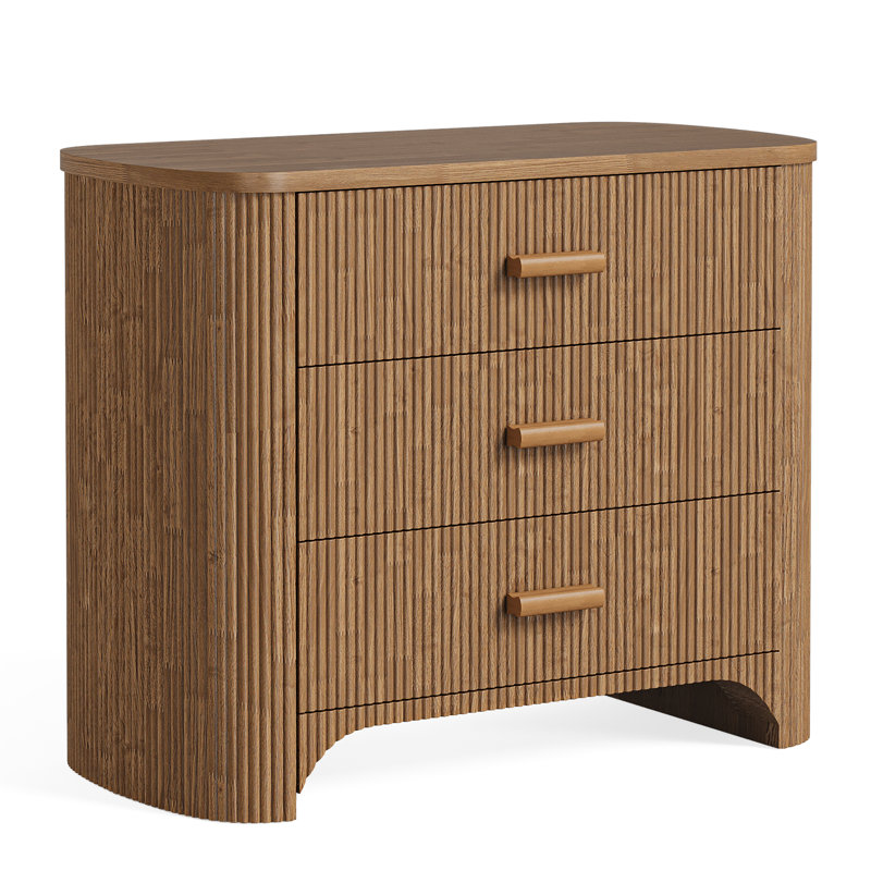 80cm W Bedside Table, Brown