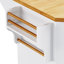 Îlot de cuisine 56 po avec abattant en placage de bois d'hévéa (sans tabouret inclus)-1428924897