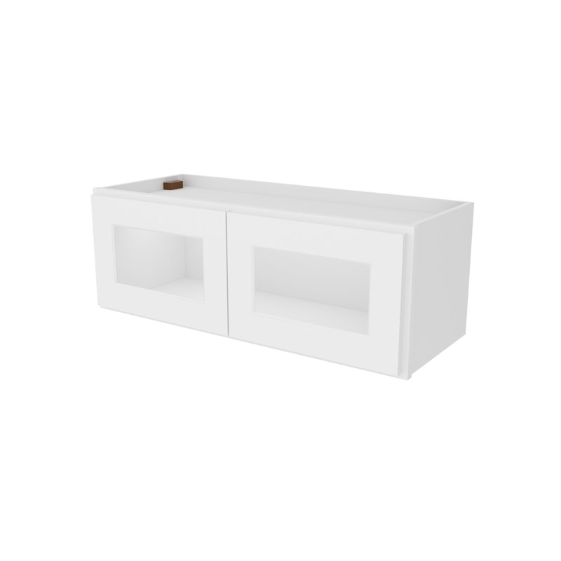 Meuble de cuisine mural, 2 portes, vitres non comprises, à monter soi-même, 30,5 cm (P) x 84 cm (L) x 30,5 cm (H), blanc, 33"