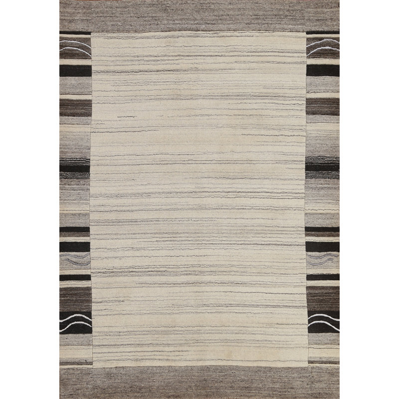 Handmade Gabbeh Oriental Wool Rug 5x7