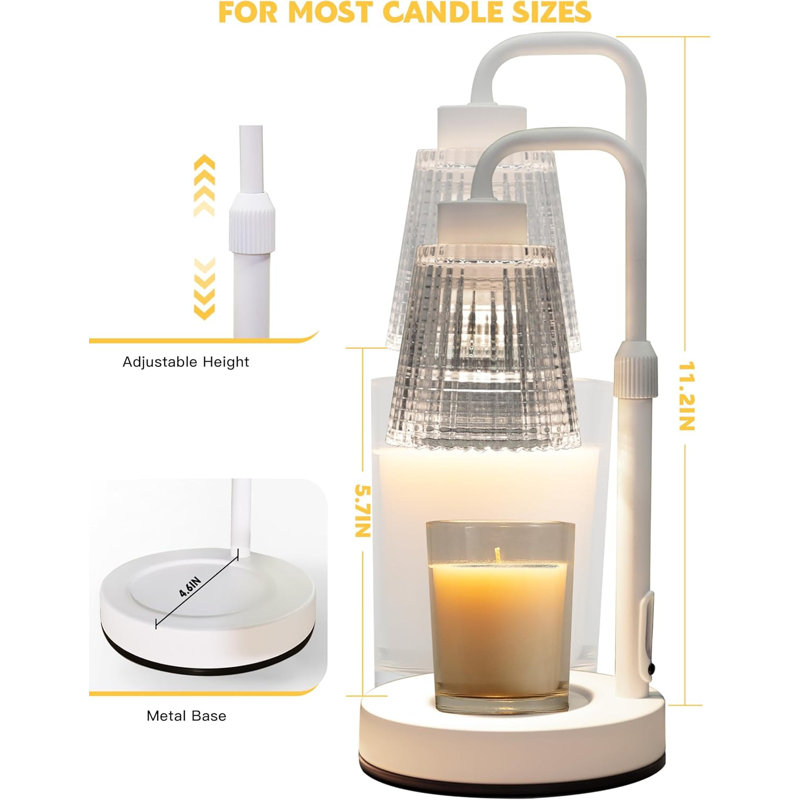 Lampe-bougie blanche à intensité variable avec minuterie