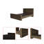 Base de lit double avec tête de lit Braga, brun foncé