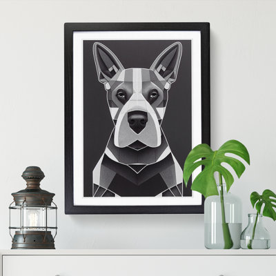 English Bull Terrier Cubism - Single Picture Frame Print