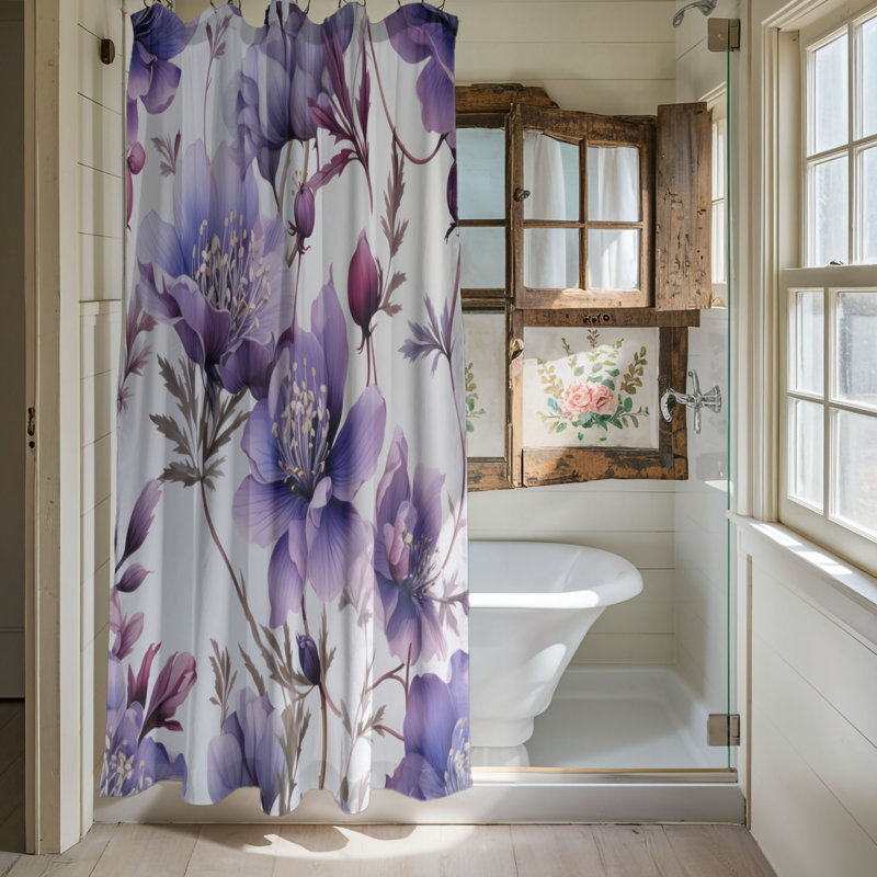 Violet Aura - Premium Shower Curtain, 74"H x 71"W