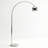 Olivia 75" Modern Industrial LED Arc Floor Lamp with Silver Chrome Finish, White Marble Base, and Metal Bowl Shade, Bulb Included-89267741-89267732