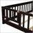Full Size Floor Platform Bed With Fence And Door, Perfect For Small Rooms And Eco-Friendly Living