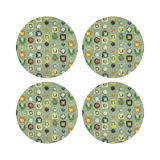Color Pop Andre Vegan Leather Round Coasters