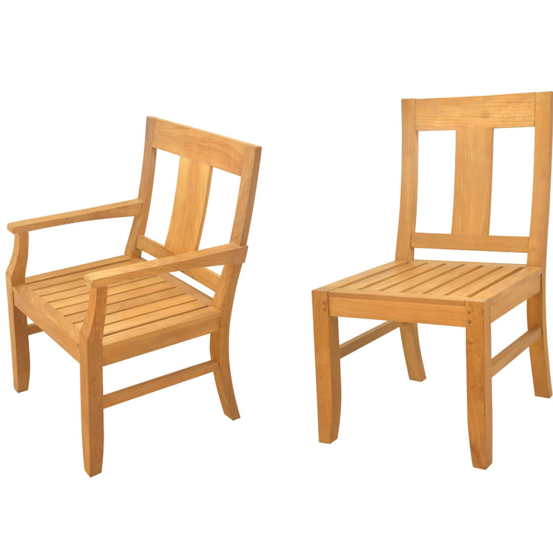 Osborne Outdoor 5 - Piece Teak Dining Set, 30.5" H x 82" L x 40" W, 10